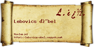 Lebovics Ábel névjegykártya